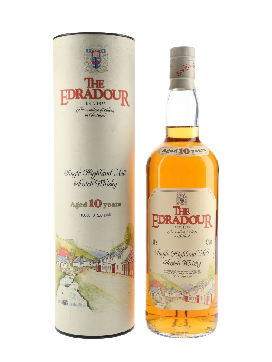 Edradour 10 Year Old Bottled 1990s - Includes Edradour Poster 100cl / 43%