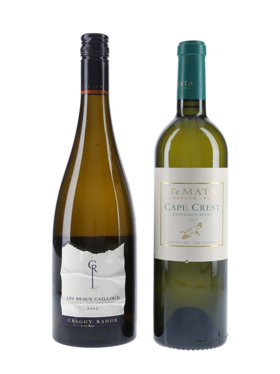 Hawkes Bay White Wines Craggy Range Les Beaux Cailloux 2007 & Te Mata Cape Crest 2013 2 x 75cl