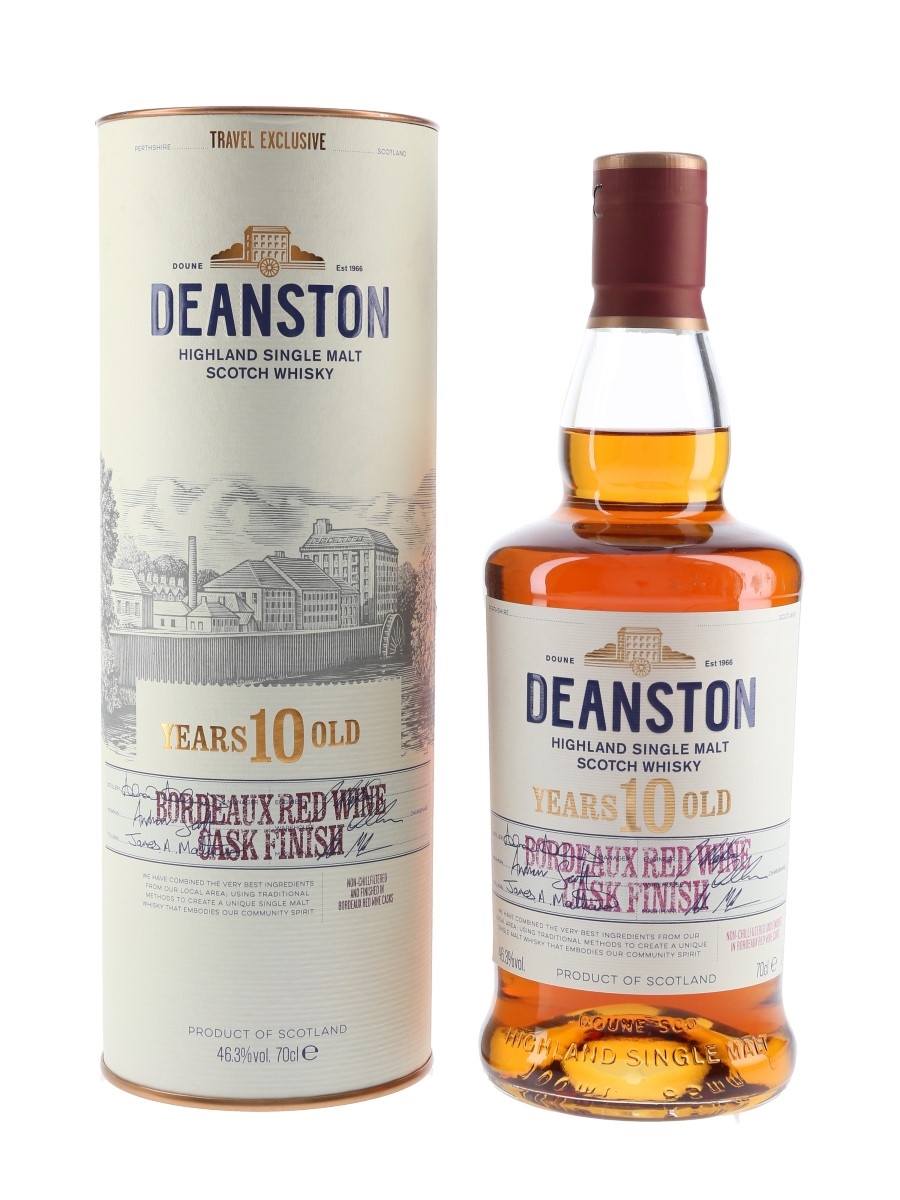 Deanston 10 Year Old Bordeaux Red Wine Cask Finish Travel Exclusive 70cl / 46.3%