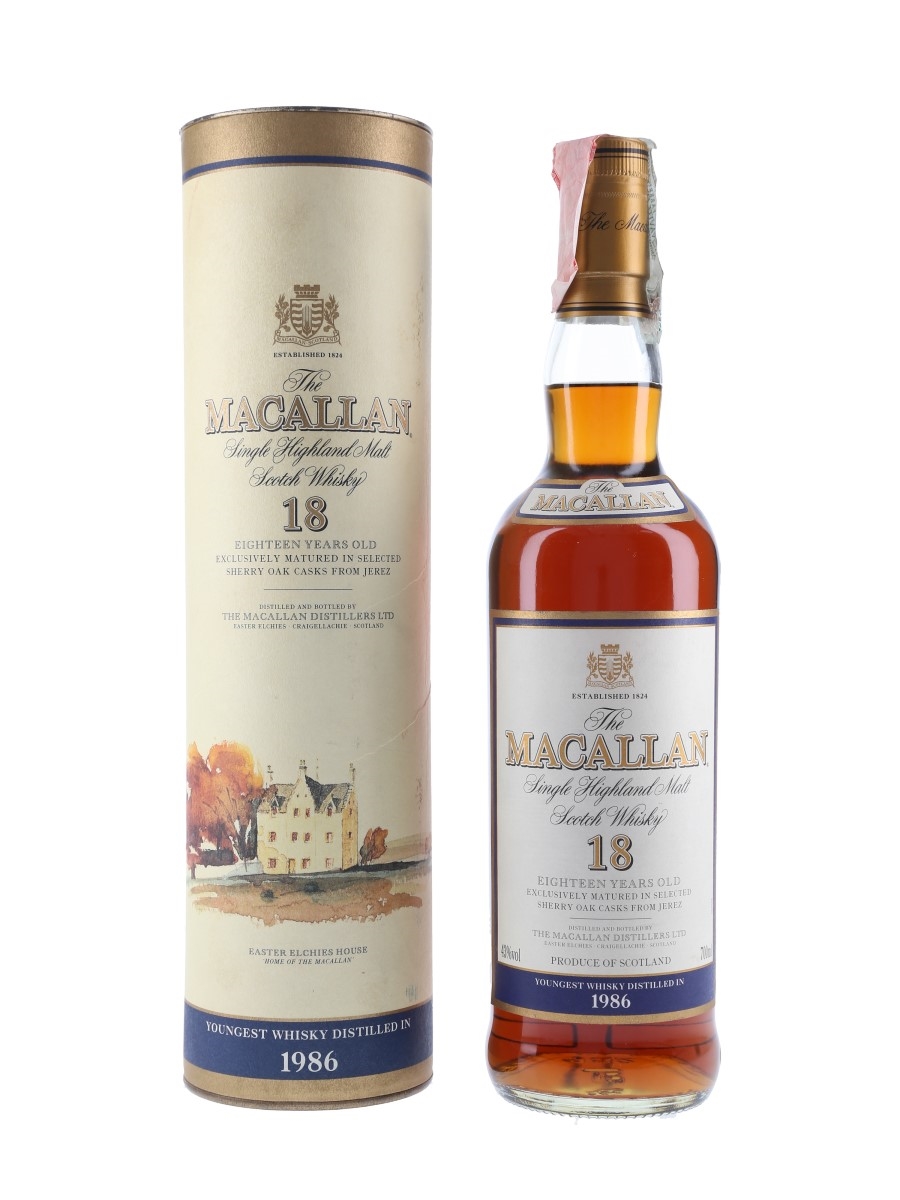 Macallan 18 Year Old Youngest Whisky Distilled In 1986 70cl / 43%