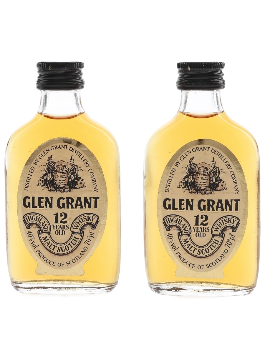 Glen Grant 12 Year Old Bottled 1970s-1980s 2 x 5cl / 40%