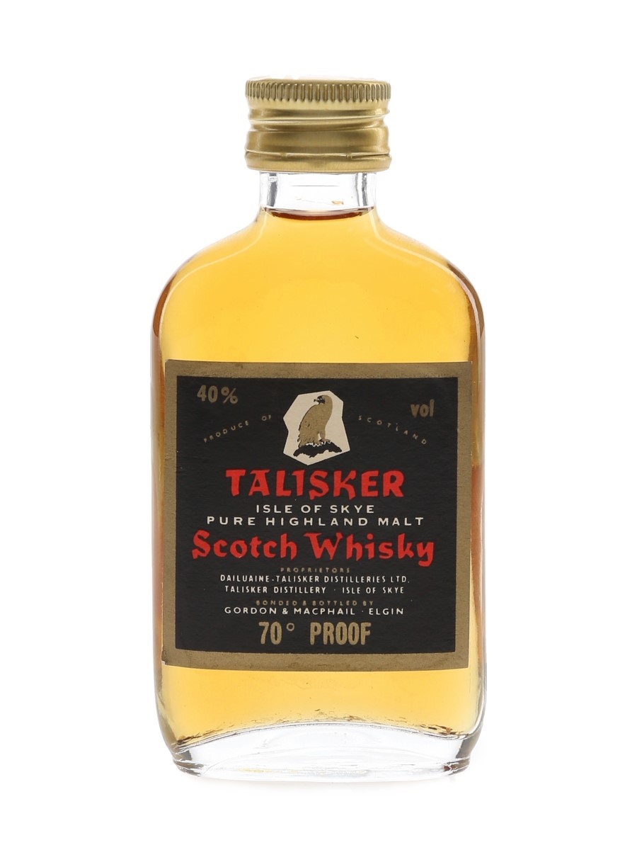 Talisker Black Label Gold Eagle 70 Proof Bottled 1970s - Gordon & MacPhail 5cl / 40%