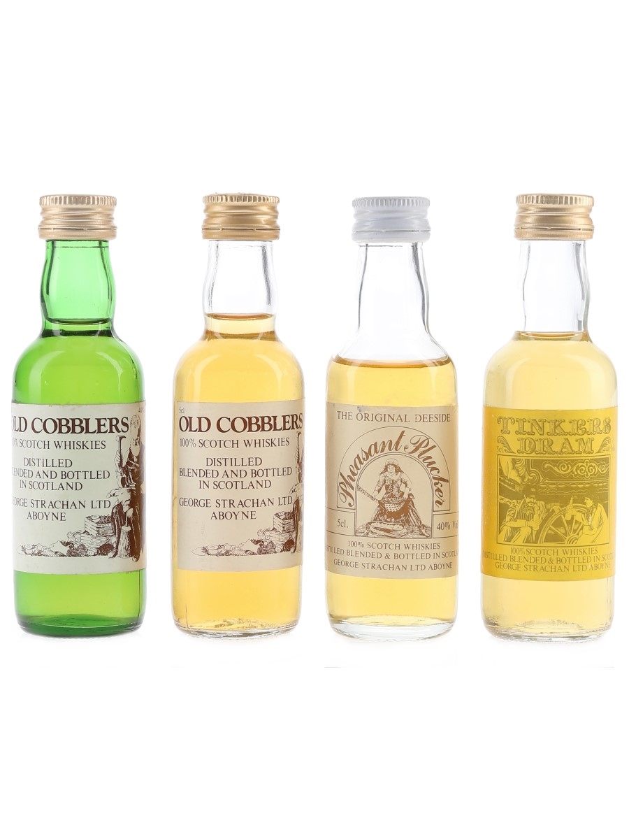 George Strachan Old Cobblers, Pheasant Plucker & Tinkers Dram Bottled 1980s 4 x 5cl / 40%