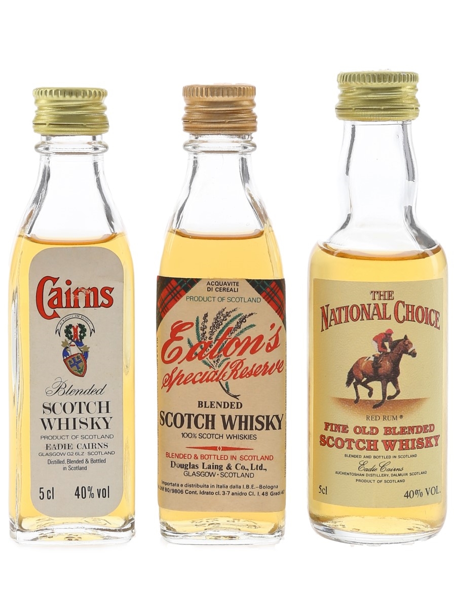 Cairns, Eaton's & National Choice Bottled 1980s 3 x 4.8cl-5cl / 40%