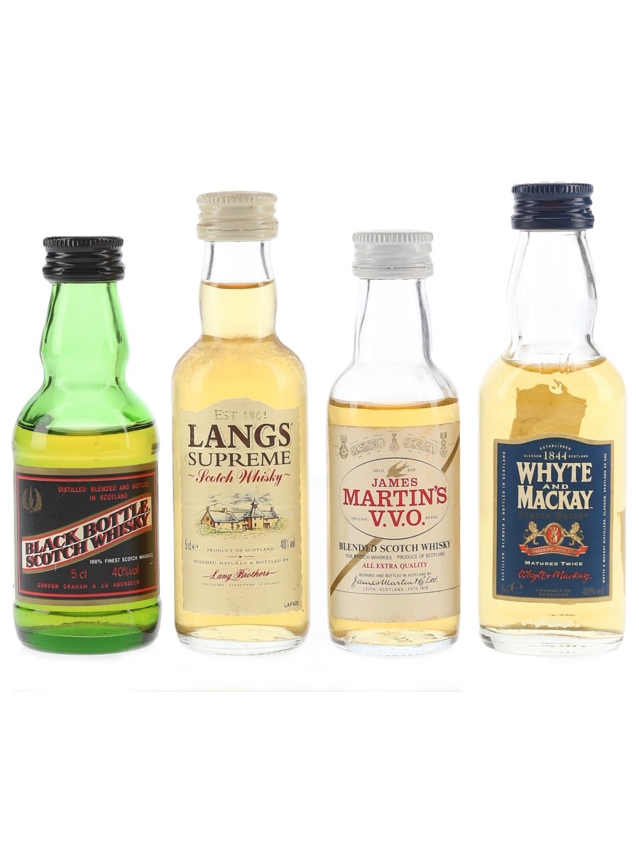 Black Bottle, James Martin's, Langs Supreme & Whyte And Mackay  4 x 5cl