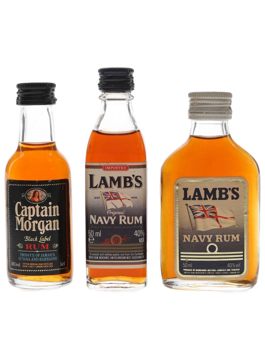 Captain Morgan & Lamb's Bottled 1980s-1990s 3 x 5cl / 40%