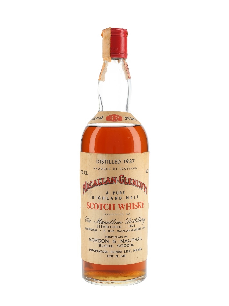 Macallan Glenlivet 1937 32 Year Old Bottled 1960s - Donini 75cl / 43%