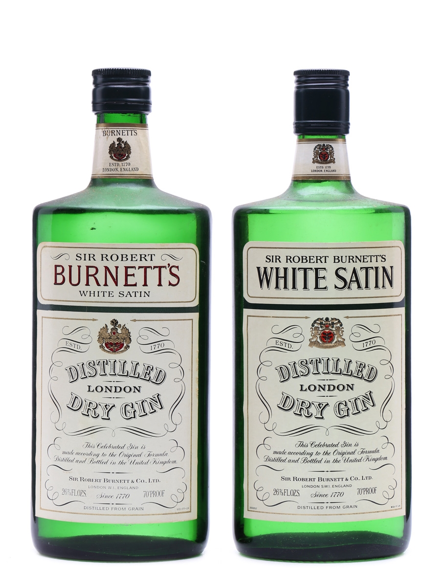 Sir Robert Burnett's London Dry Gin x 2 Bottled 1970s 2 x 75cl