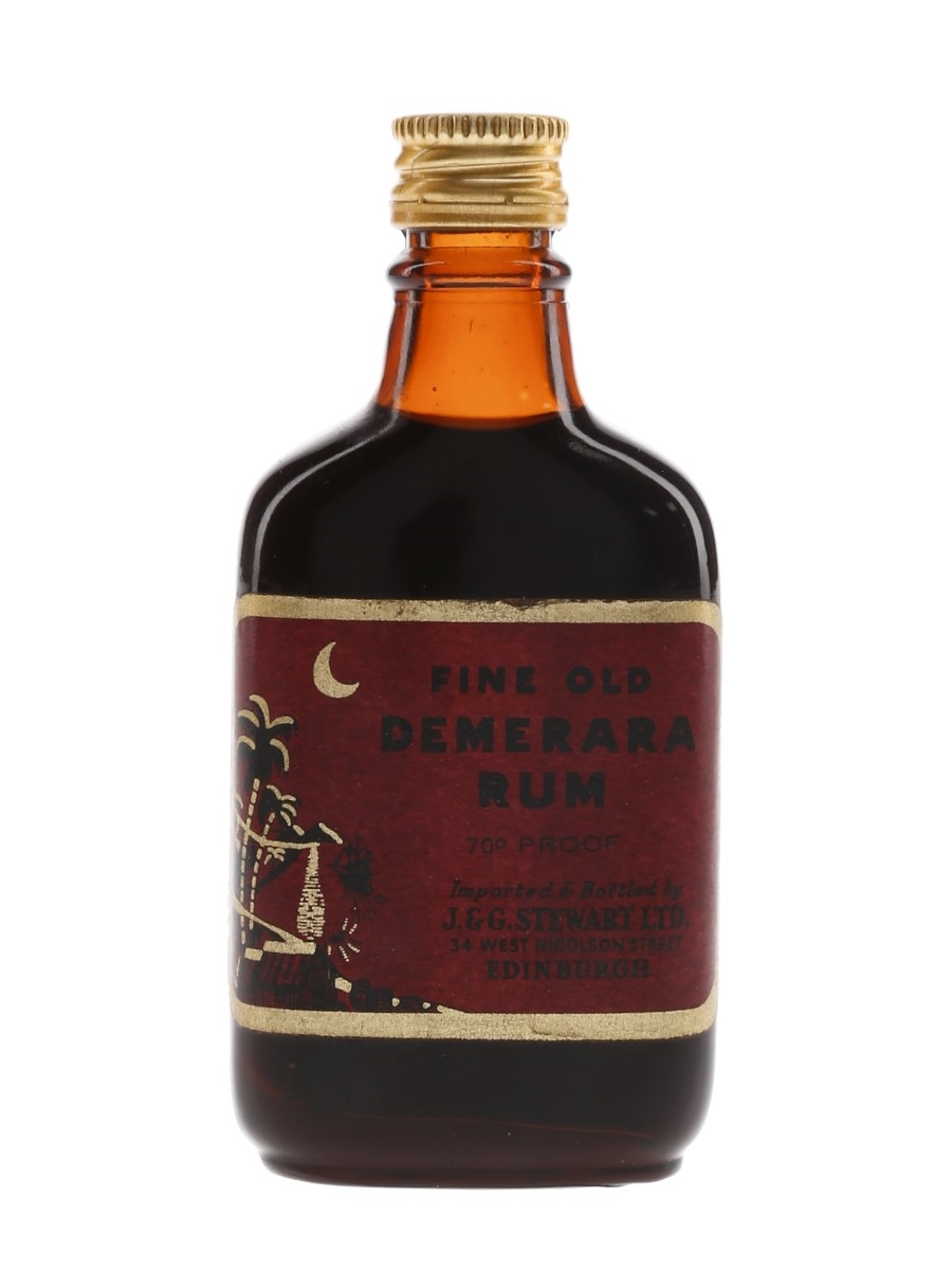 J & G Stewart Fine Old Demerara Rum Bottled 1960s 5cl