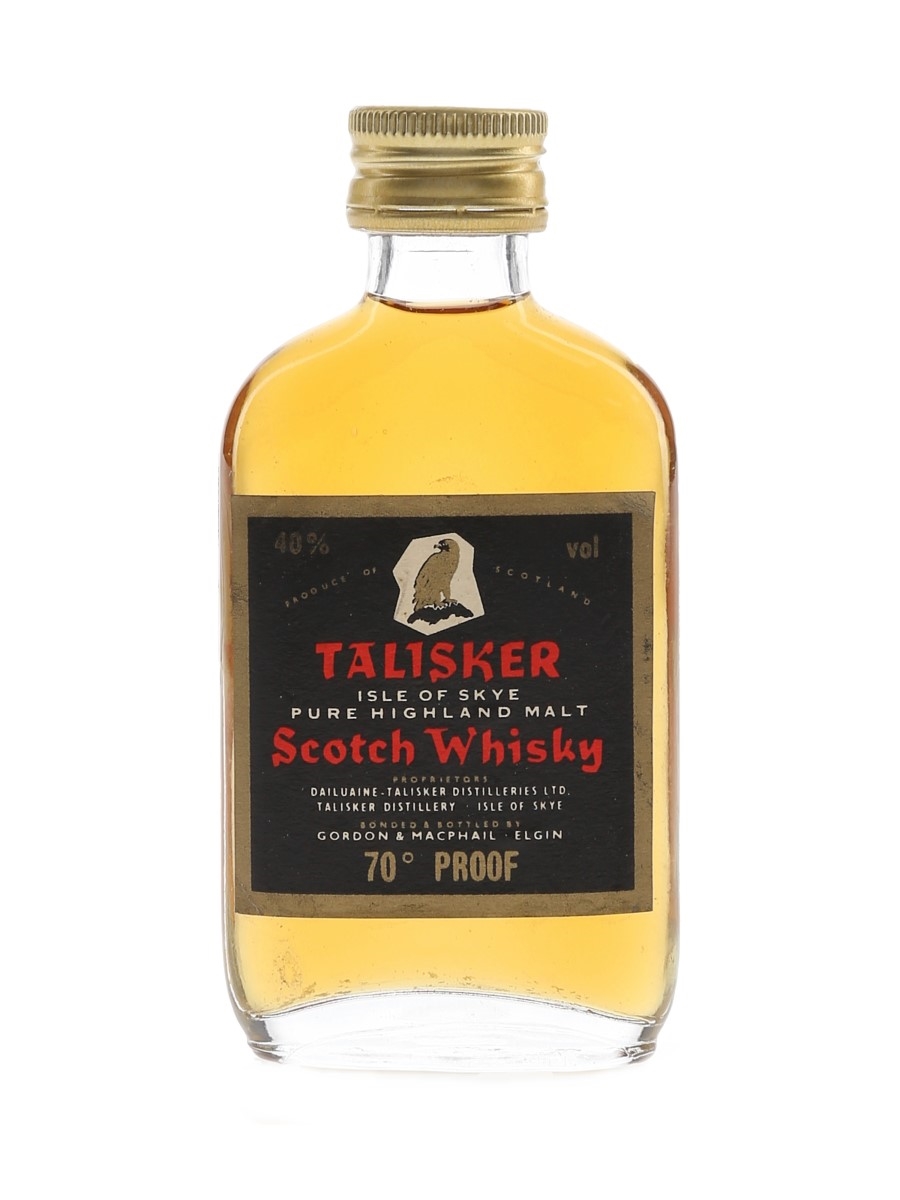 Talisker Black Label Gold Eagle 70 Proof Bottled 1970s-1980s - Gordon & MacPhail 5cl / 40%