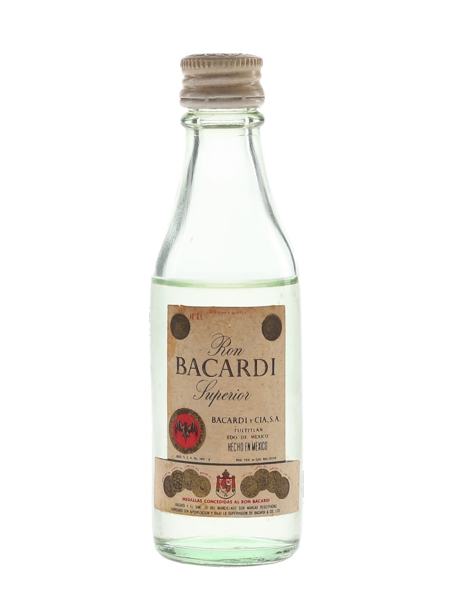 Bacardi Carta Blanca Bottled 1970s - Mexico 4.7cl / 40%