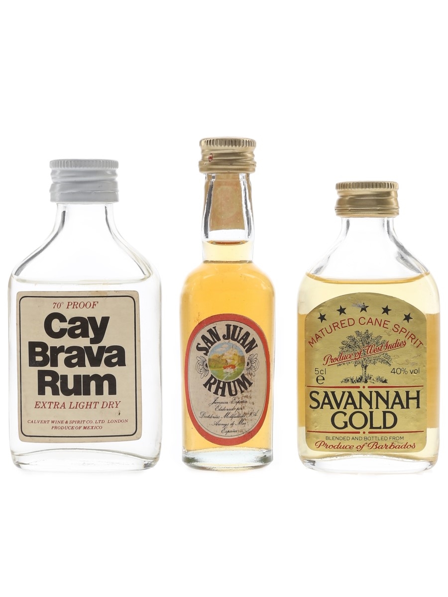 Cay, San Juan & Savannah Gold Bottled 1970s & 1980s 3 x 5cl