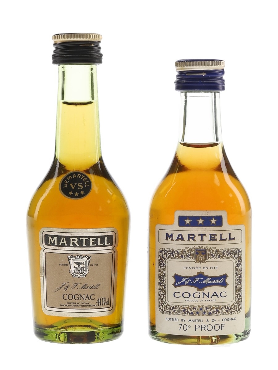 Martell 3 Star VS Bottled 1970s-1980s 2 x 5cl / 40%