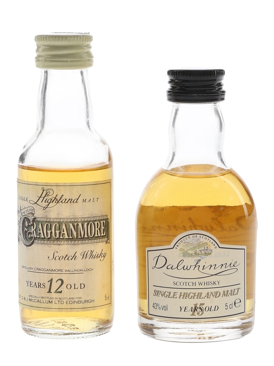 Cragganmore 12 Year Old & Dalwhinnie 15 Year Old Bottled 1990s 2 x 5cl