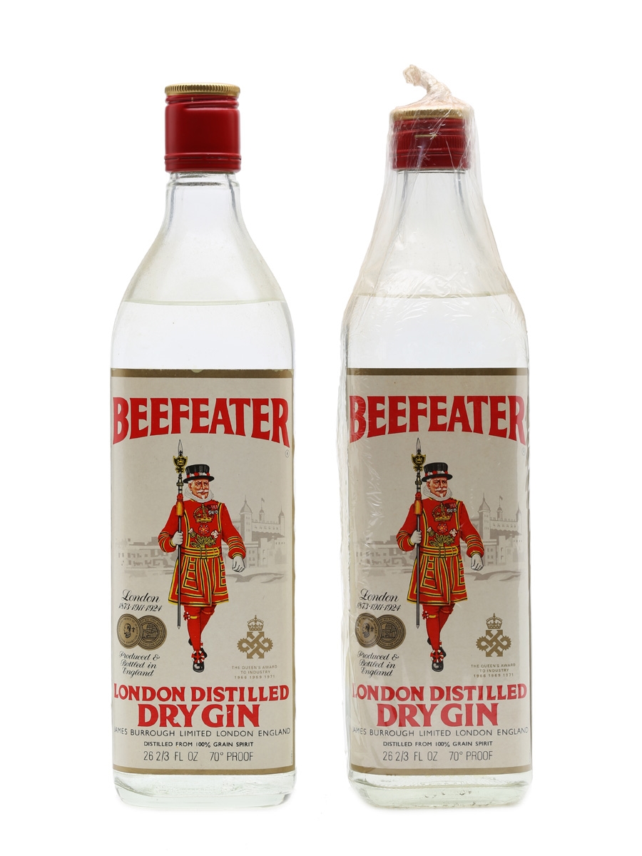 Beefeater Gin Bottled 1970s 2 x 75cl 
