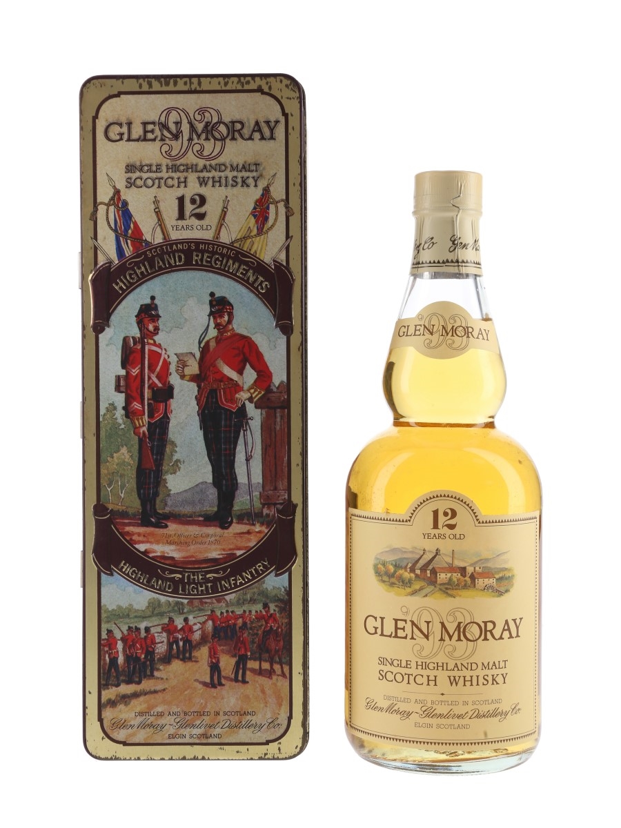 Glen Moray 12 Year Old Bottled 1980s - Scotland's Historic Highland Regiments 75cl / 43%