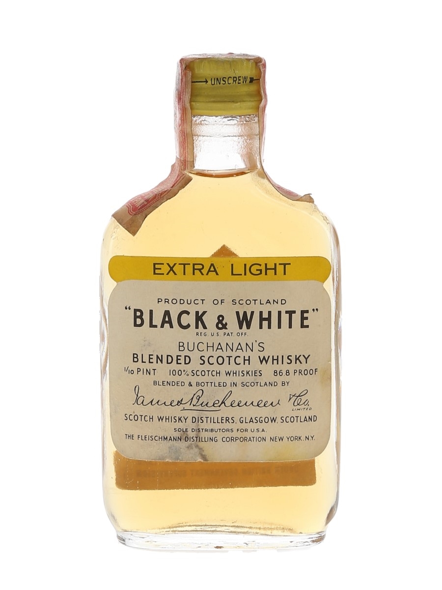 Buchanan's Black & White Extra Light Bottled 1950s-1960s - Fleischmann Distilling Corporation 4.7cl / 43.4%