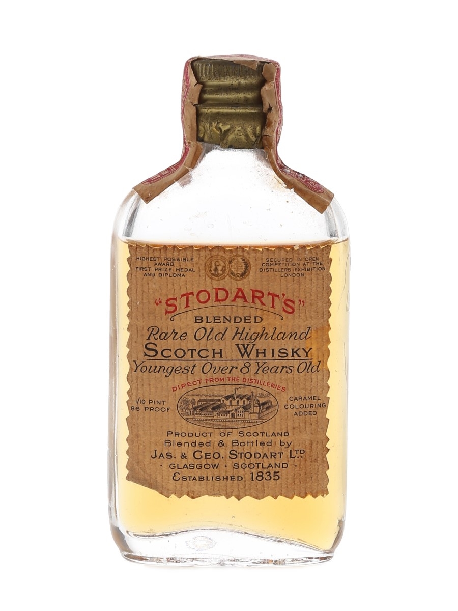 Stodart's 8 Year Old Bottled 1930s-1940s - Hiram Walker 4.7cl