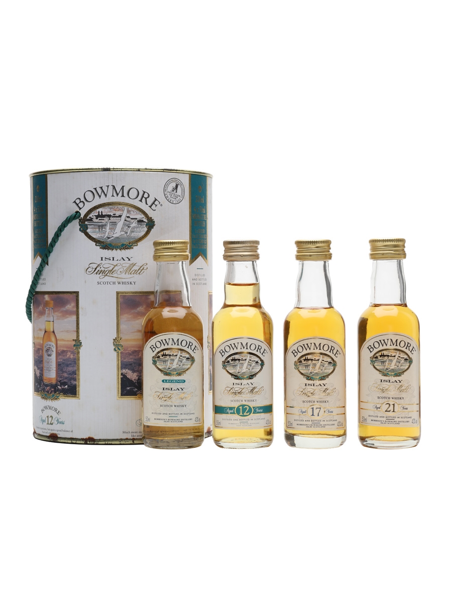 Bowmore Miniatures Collection Legend, 12, 17 & 21 Year Old Set 4 x 5cl / 43%