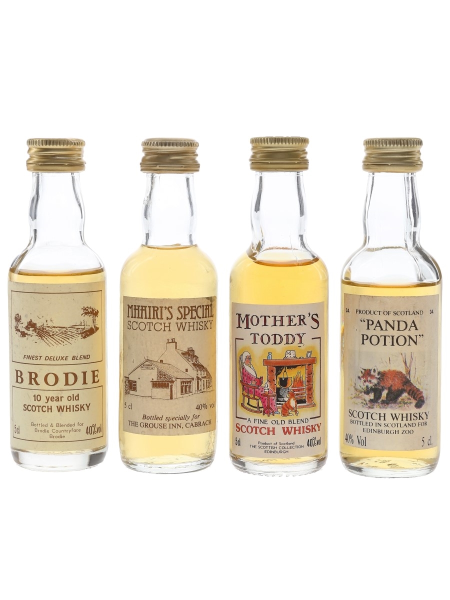 Brodie, Mhairi's, Mother's Toddy & Panda Potion Bottled 1980s 4 x 5cl / 40%