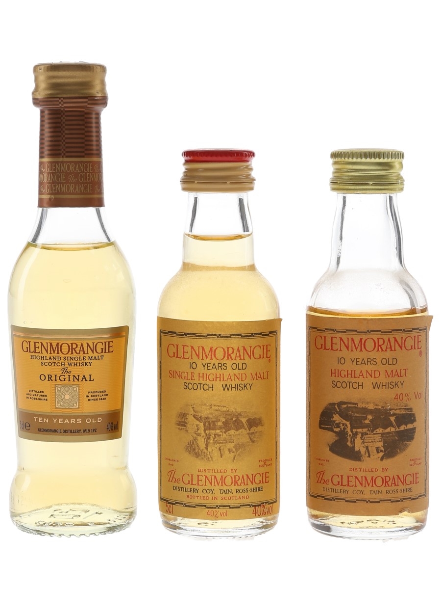 Glenmorangie 10 Year Old Bottled 1980s & 2000s 3 x 5cl / 40%