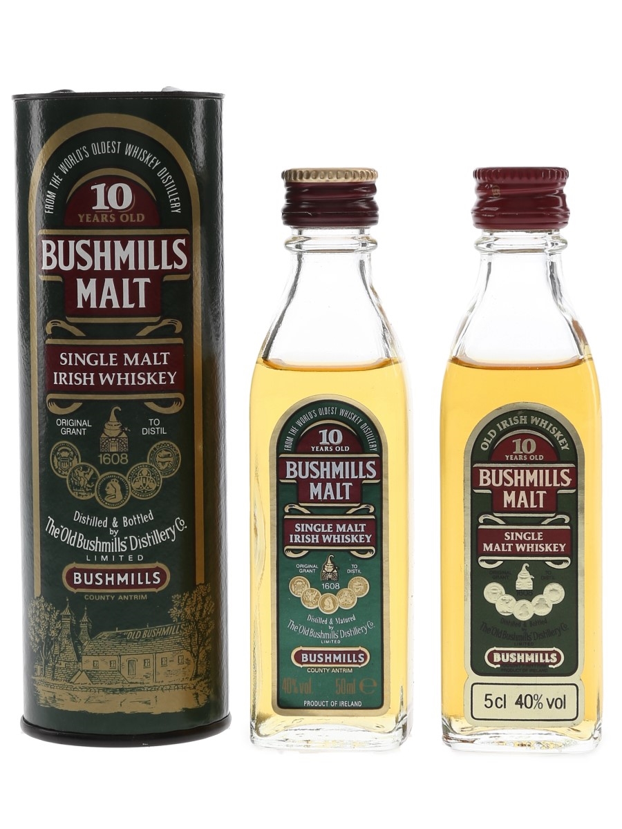 Bushmills 10 Year Old Bottled 1980s 2 x 5cl / 40%