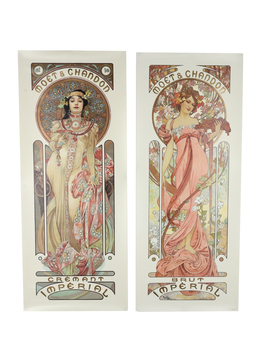Moet & Chandon Brut & Cremant Imperial Posters Alphonse Mucha 65cm x 26cm