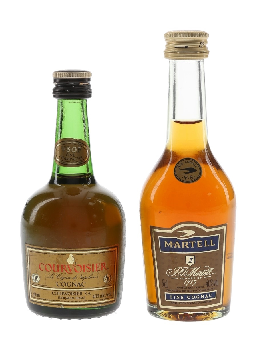 Courvoisier VSOP & Martell VS Bottled 1980s 2 x 5cl / 40%
