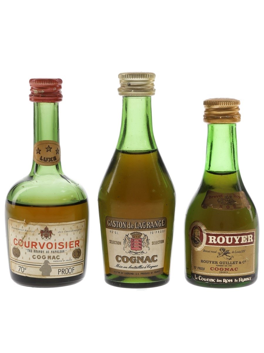 Courvoisier, Gaston De Lagrange & Rouyer Guillet Bottled 1960s-1970s 3 x 5cl / 40%