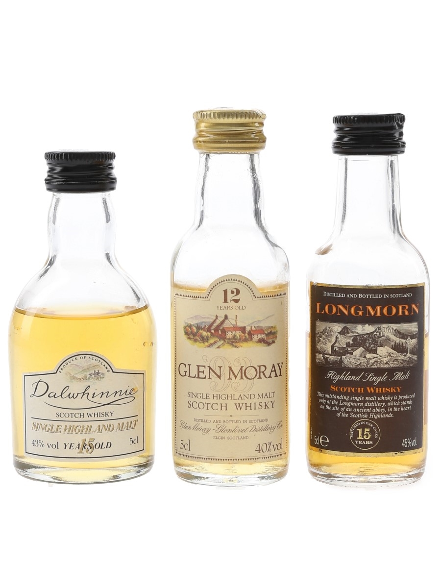 Dalwhinnie, Glen Moray & Longmorn Bottled 1990s 3 x 5cl