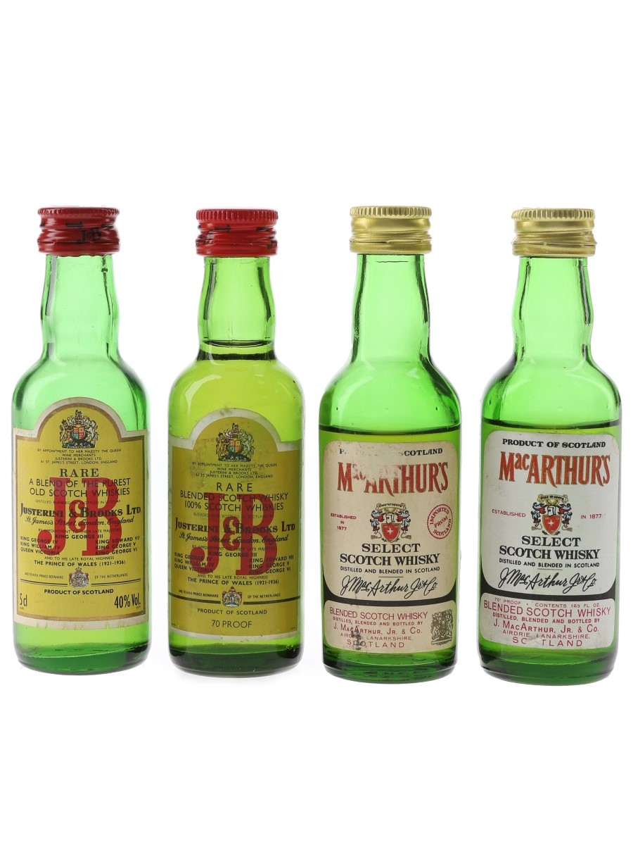 J&B & MacArthurs Bottled 1980s 4 x 5cl