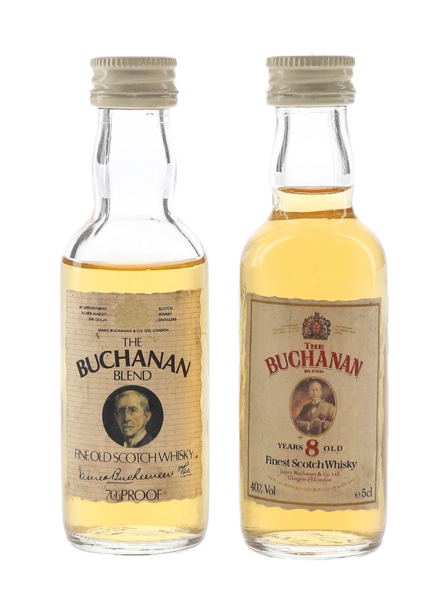 Buchanan Blend & 8 Year Old Bottled 1970s & 1980s 2 x 5cl / 40%