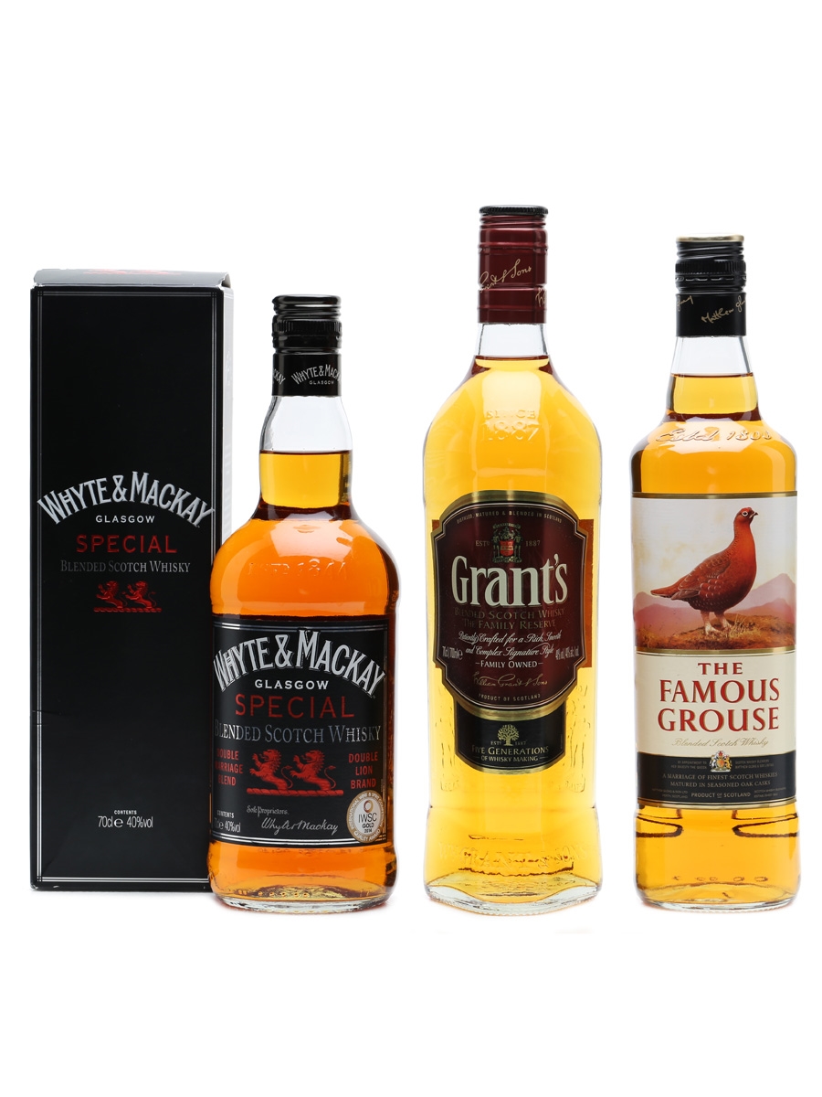 Whyte & Mackay, Grant's & The Famous Grouse 3 x 70cl 