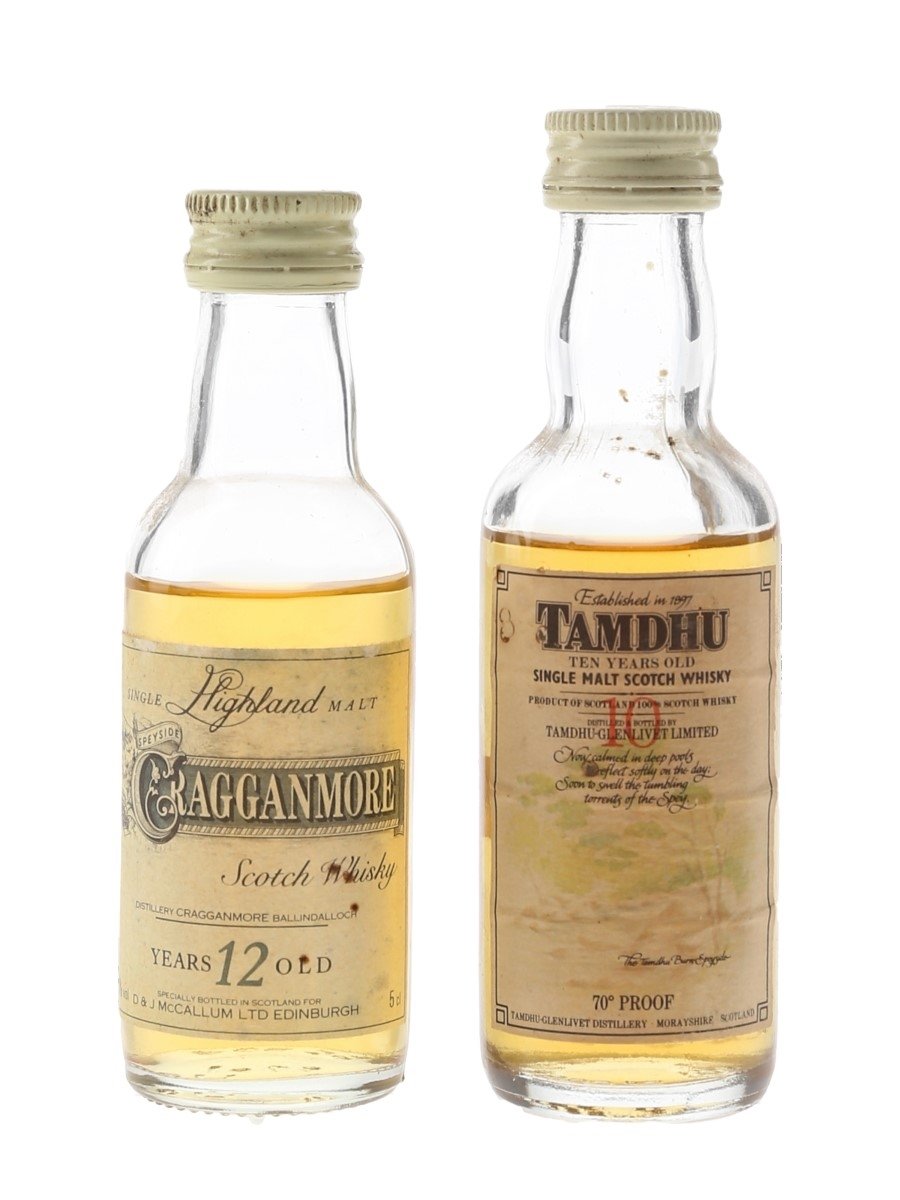 Cragganmore 12 Year Old & Tamdhu 10 Year Old Bottled 1970s & 1980s 2 x 5cl / 40%