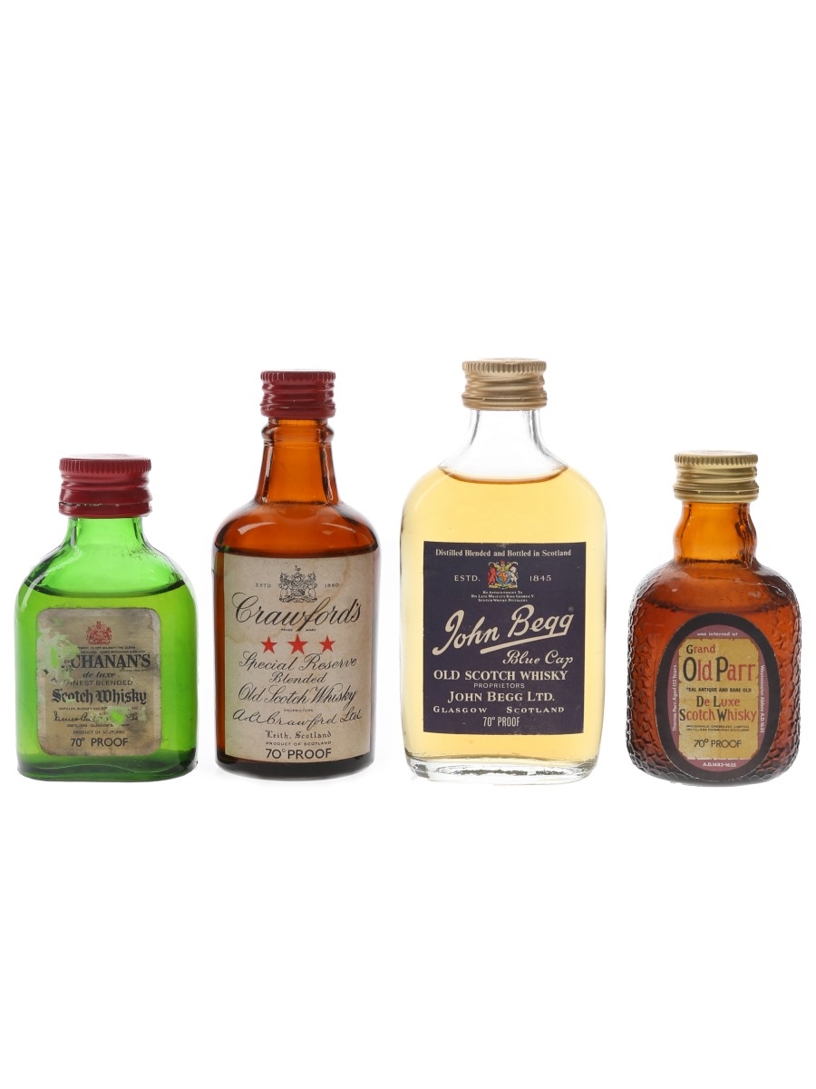 Buchanan's, Crawford's, Grand Old Parr & John Begg Bottled 1970s 4 x 5cl / 40%