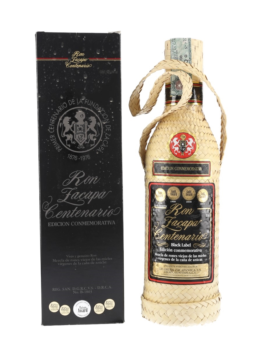 Ron Zacapa 23 Anos Black Label Centenario Rum Bottled 2000s - Arnolfini 70cl / 40%