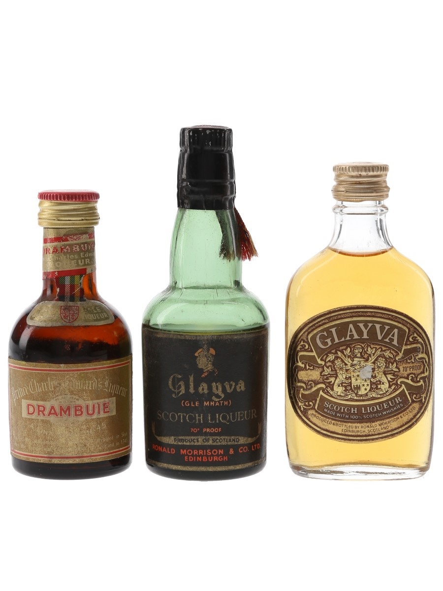 Drambuie & Glayva Bottled 1950s & 1970s 3 x 5cl