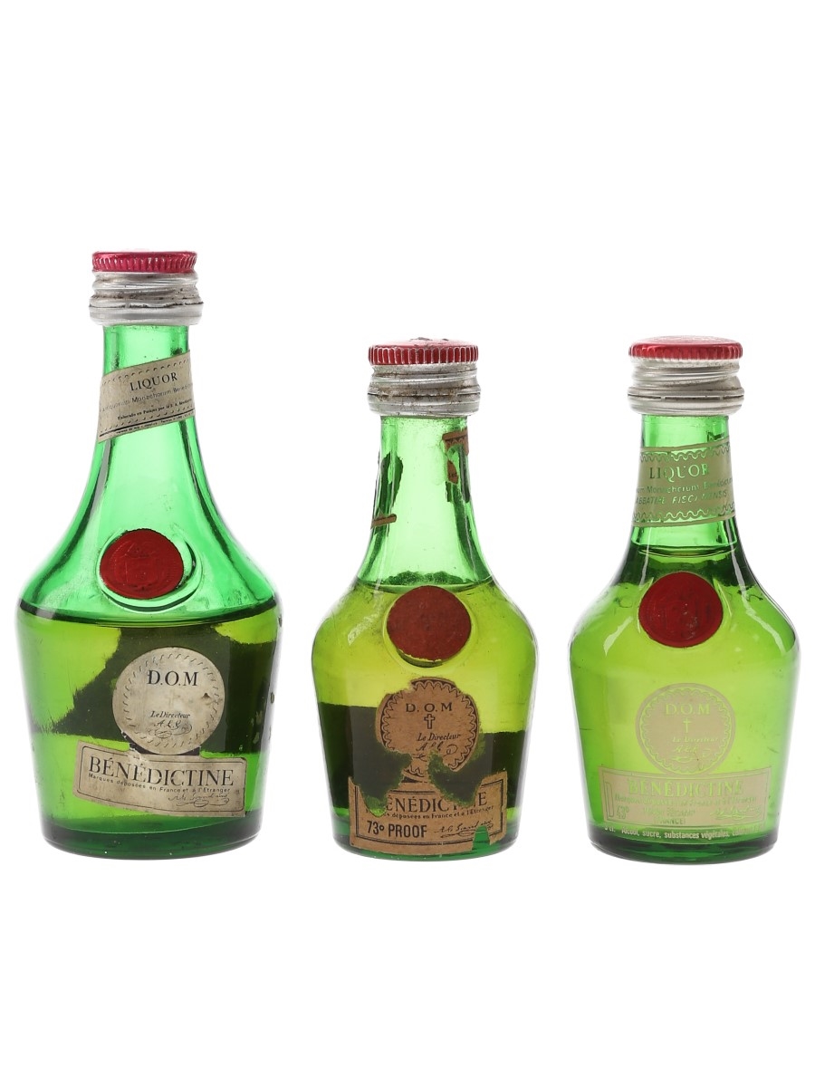 Benedictine DOM Bottled 1960s-1980s 3 x 3cl-5cl
