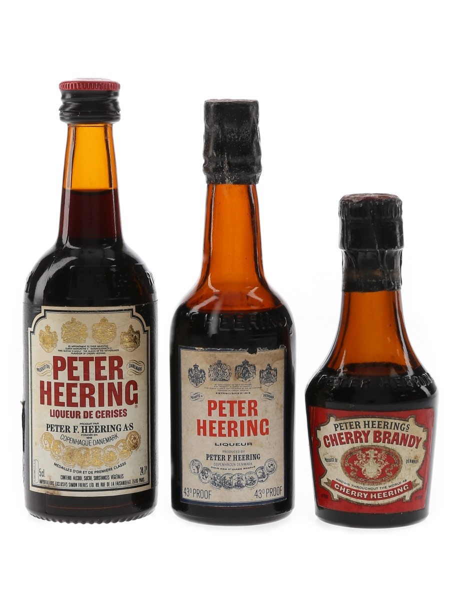 Peter Heering Cherry Bottled 1970s & 1980s 3 x 3cl-5cl