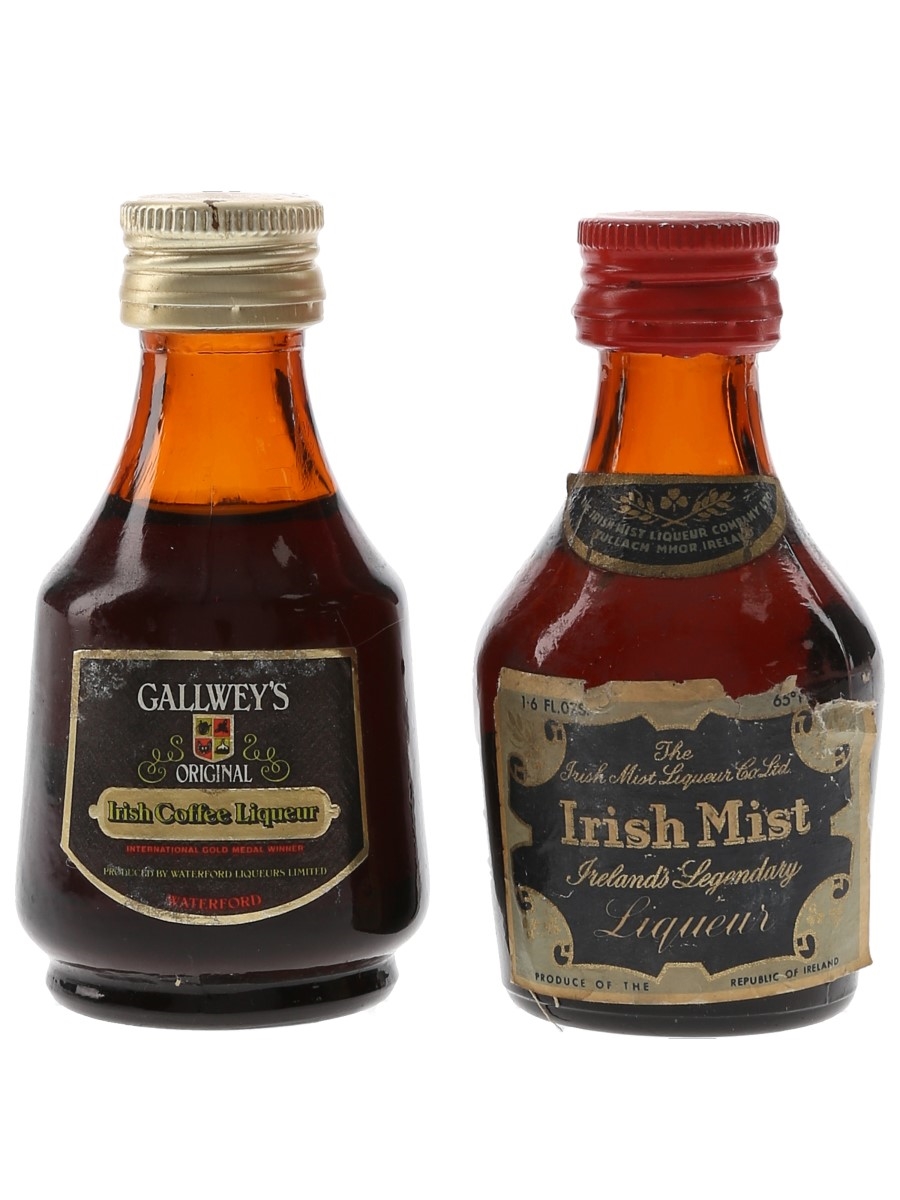 Gallwey's & Irish Mist Bottled 1970s & 1980s 2 x 4.5cl-5cl