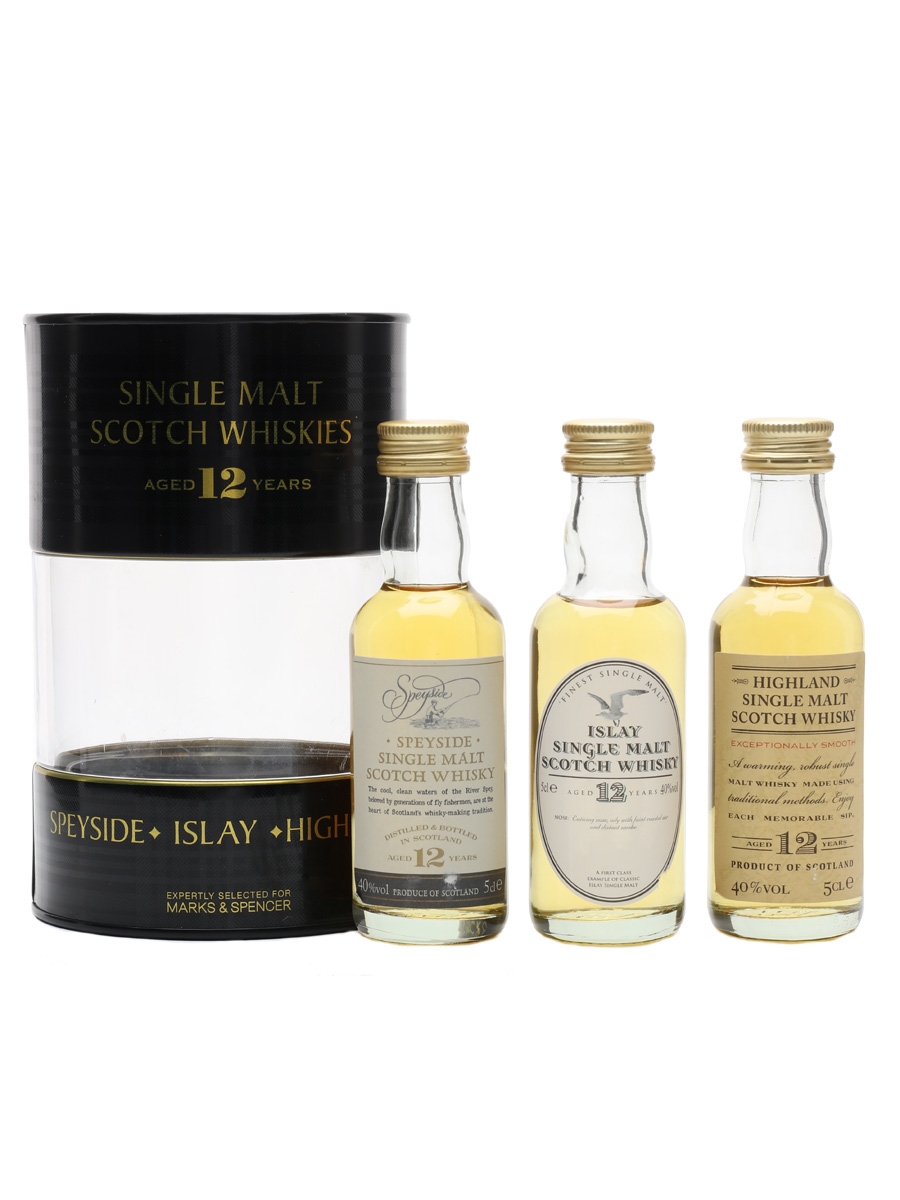 Single Malt Scotch Whiskies Set Marks & Spencer 3 x 5cl / 40%