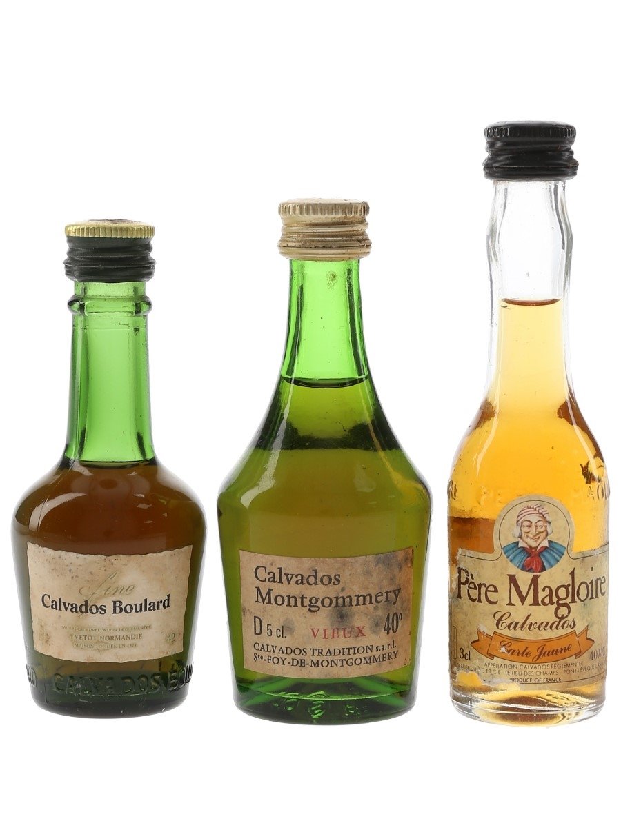 Calvados Boulard, Montgommery & Pere Magloire Bottled 1970s & 1980s 3 x 3cl-5cl