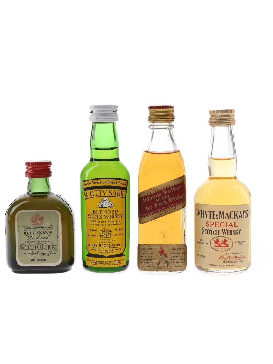 Buchanan's, Cutty Sark, Johnnie Walker and Whyte & Mackay Bottled 1960s & 1970s 4 x 5cl / 40%