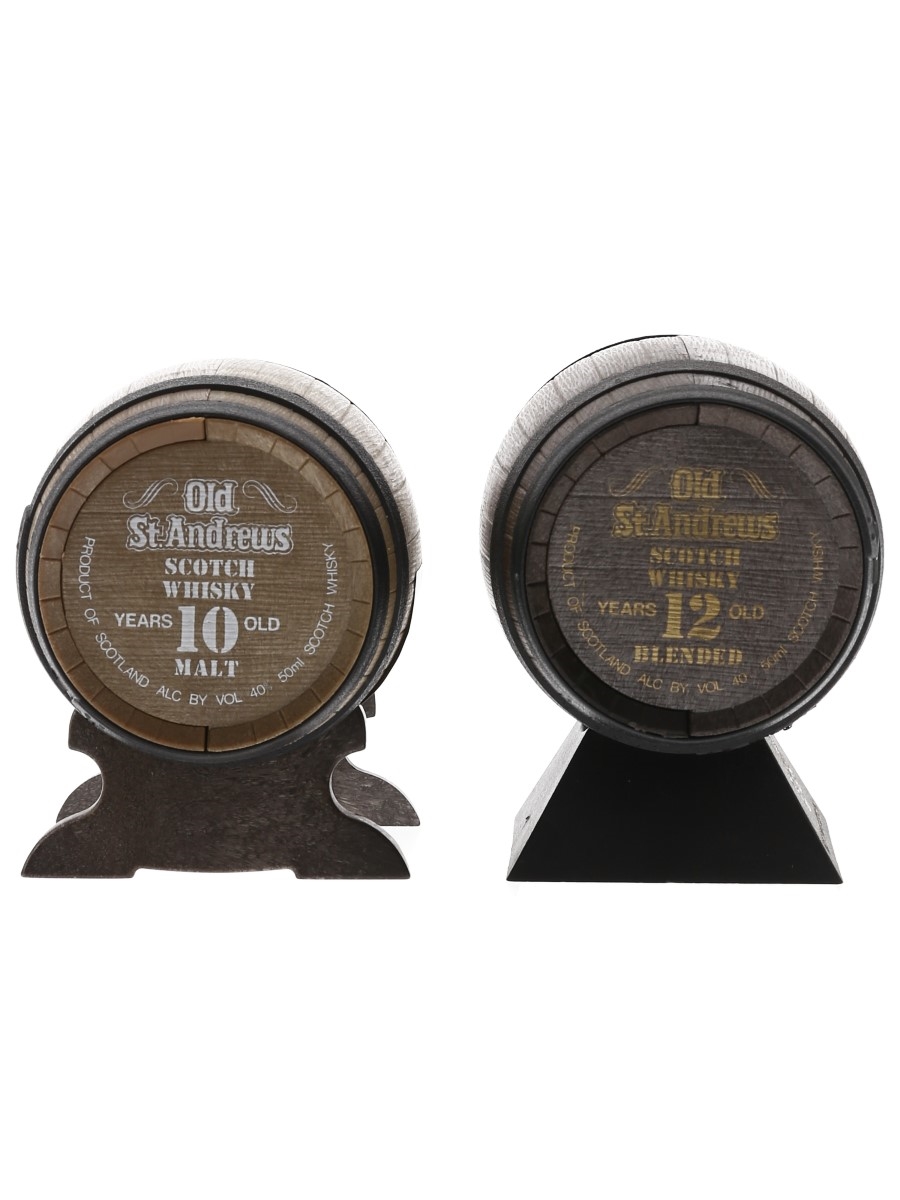 Old St Andrews 10 Year Old & 12 Year Old Barrel Miniatures  2 x 5cl / 40%