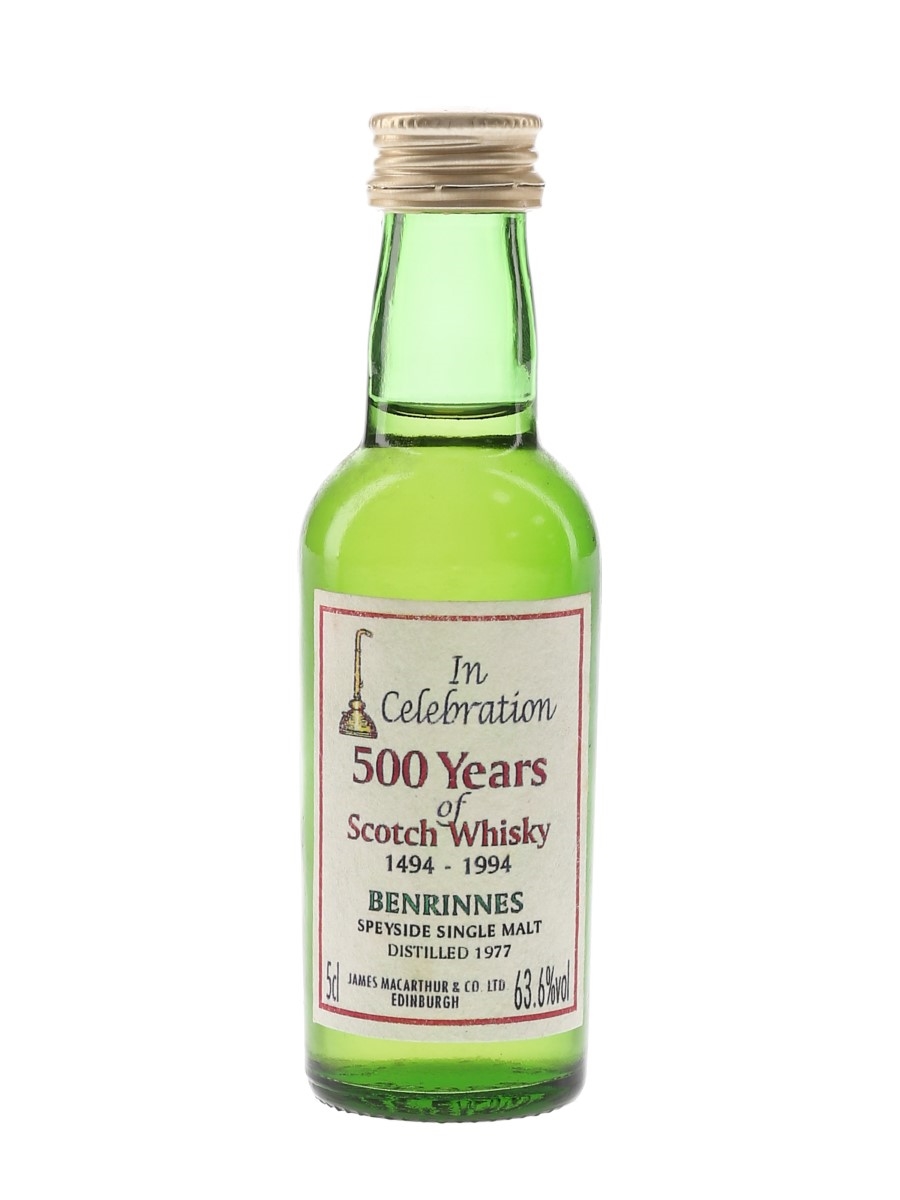 Benrinnes 1977 James MacArthur's - 500 Years Of Scotch Whisky 5cl / 63.6%