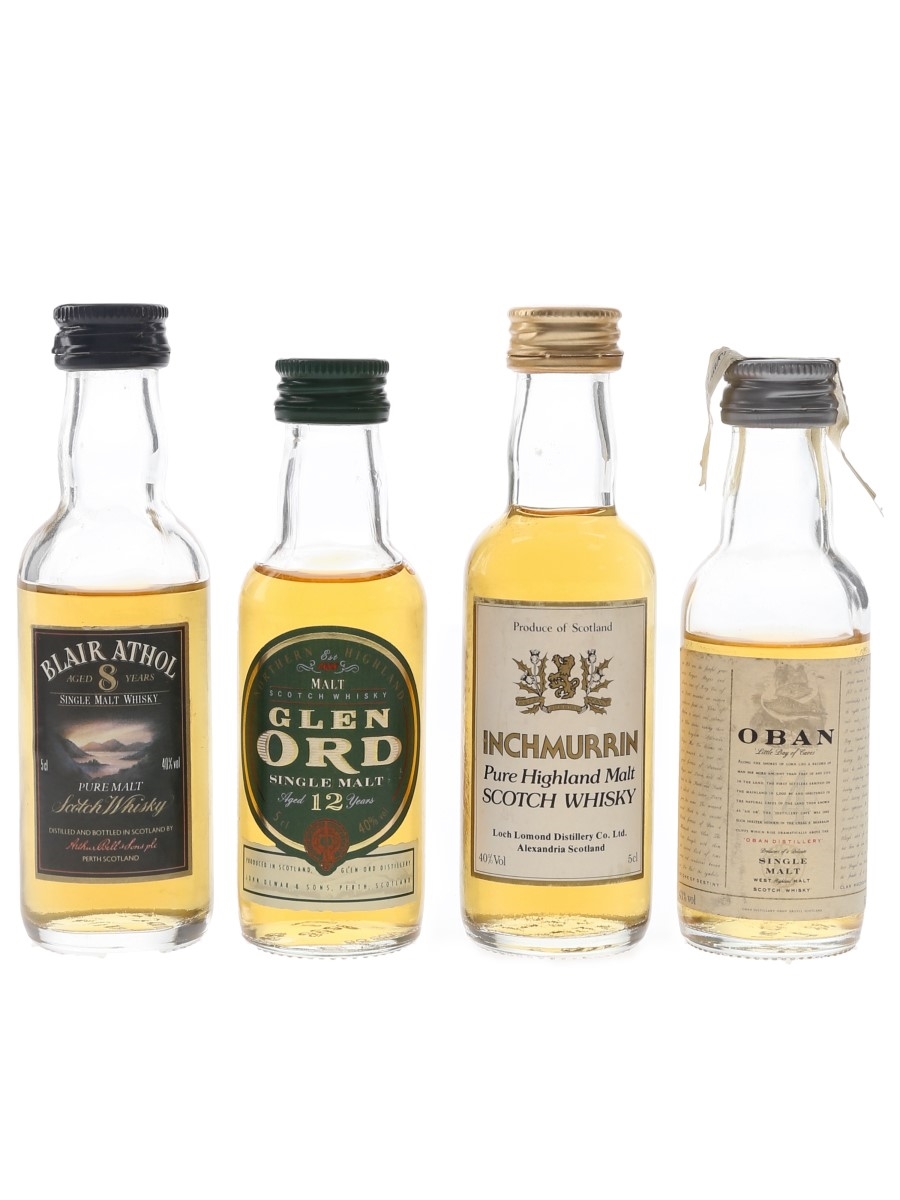 Blair Athol, Glen Ord, Inchmurrin & Oban Bottled 1990s 4 x 5cl