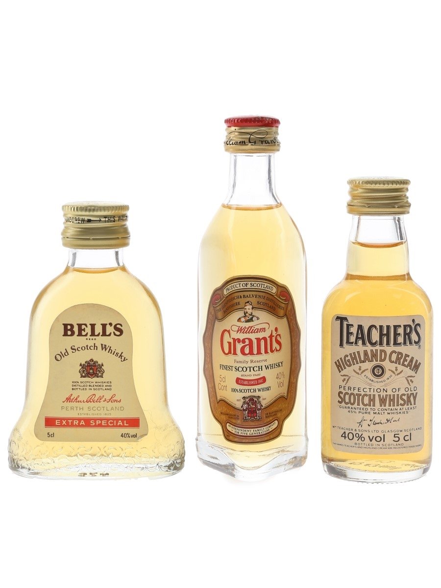 Bell's, Grant's & Teacher's Bottled 1980s 3 x 5cl / 40%