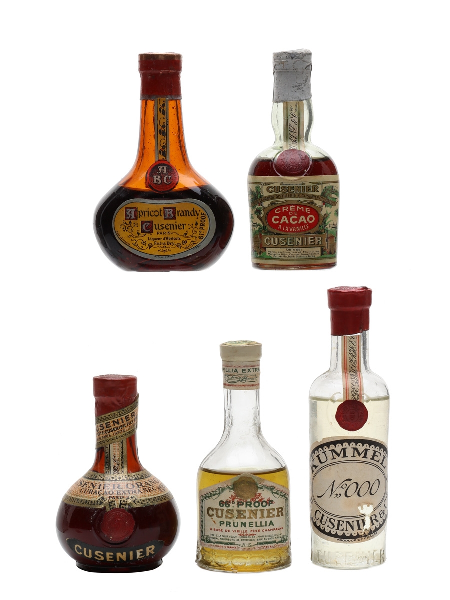 Cusenier Liqueurs Bottled 1940s-1950s 5 x 5cl