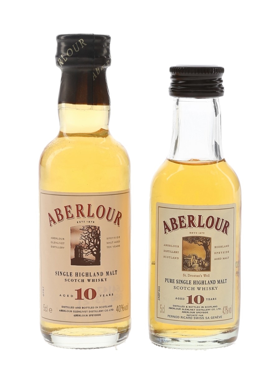 Aberlour 10 Year Old Bottled 1990s & 2000s 2 x 5cl / 40%
