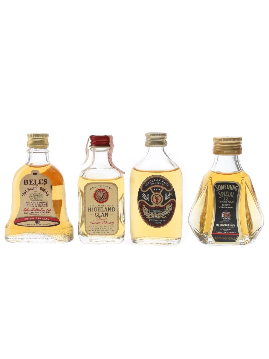 Bell's, Highland Clan, Macleay Duff & Something Special Bottled 1980s 4 x 3.7cl-4.7cl